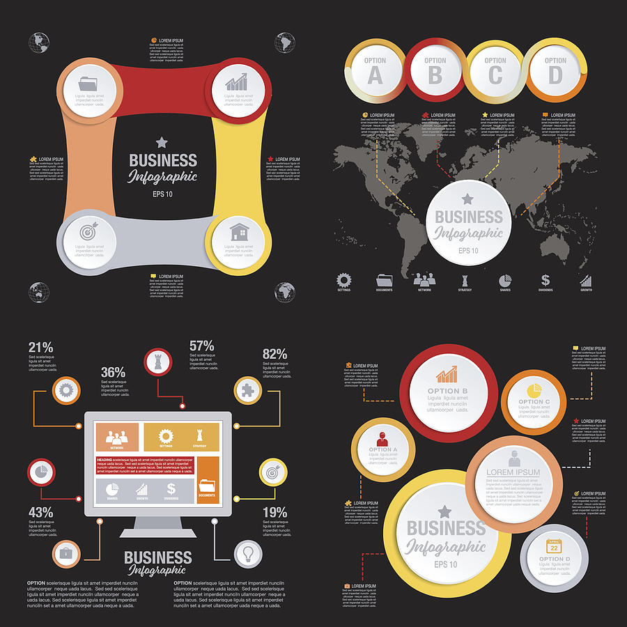 Business Infographic template With 3D Circles And Iocns #1 Photograph by Diane555