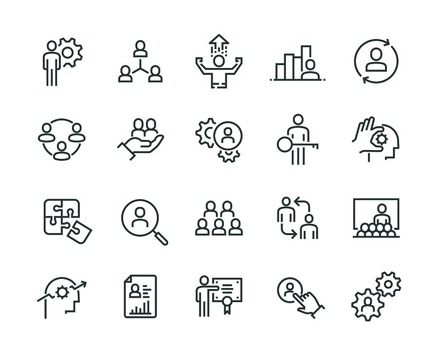 Business Management Icon Set #1 Drawing by Enis Aksoy