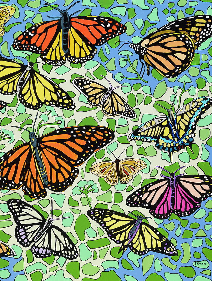 Butterflies #1 Painting by Mike Stanko