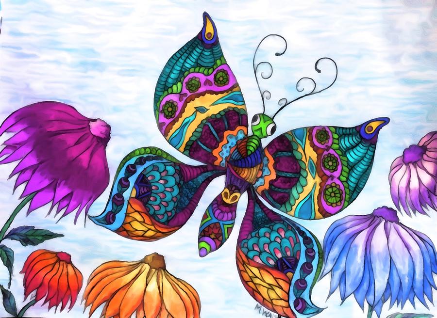 Butterfly tangle #1 Digital Art by Megan Walsh