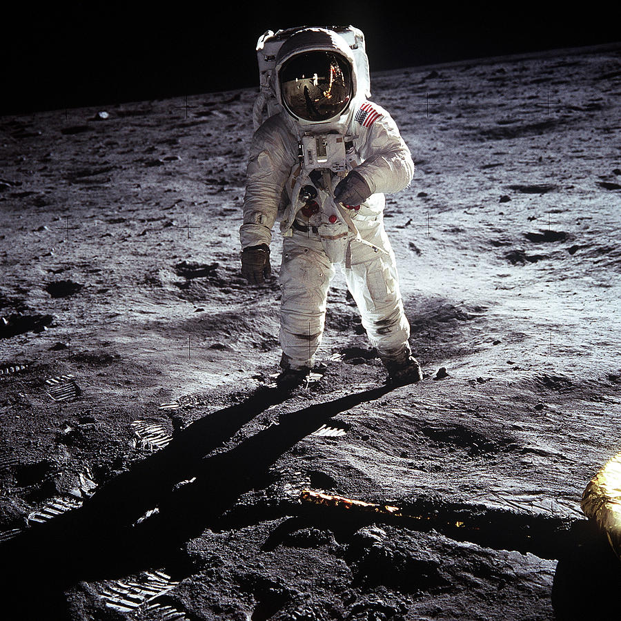 Astronaut Photograph - Buzz Aldrin on the Moon #1 by Nasa