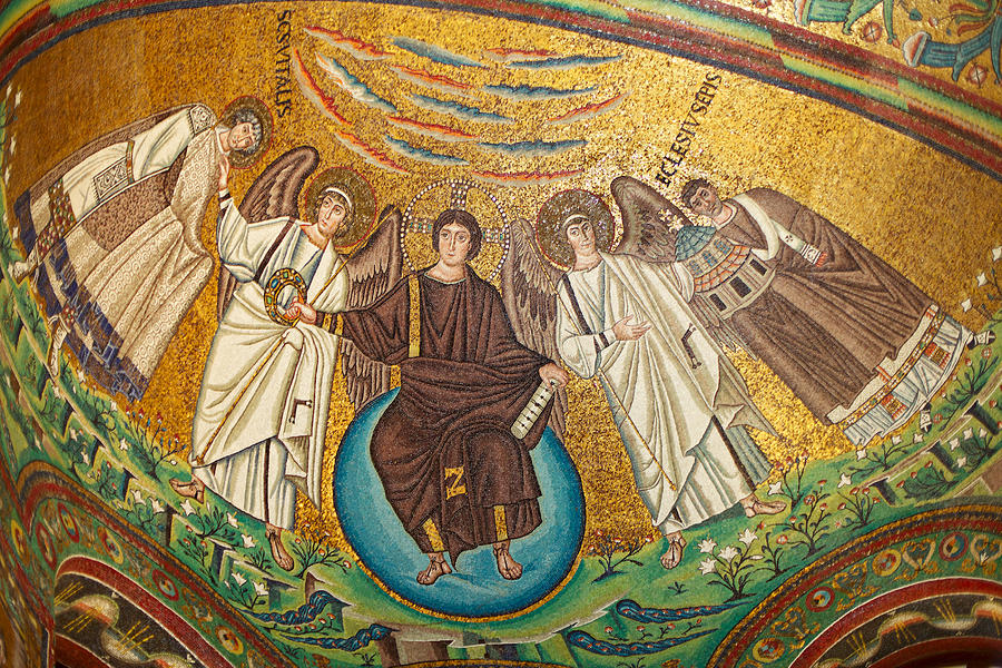 Byzantine Mosaic in San Vitale Basilica, Ravenna, Italy. #1 Photograph by Nimu1956
