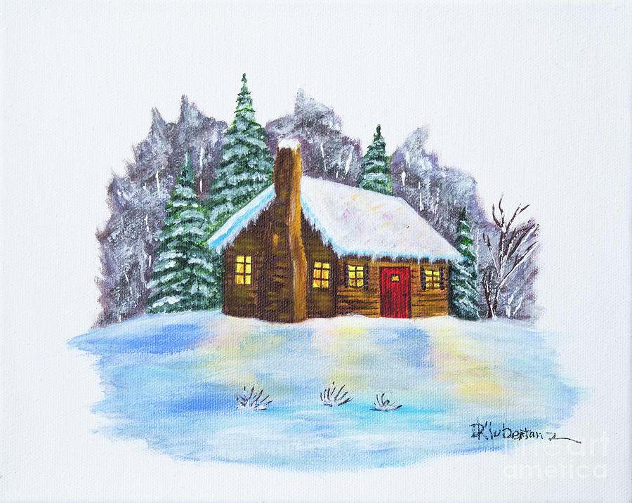 Cabin in the woods #2 Painting by Deborah Klubertanz