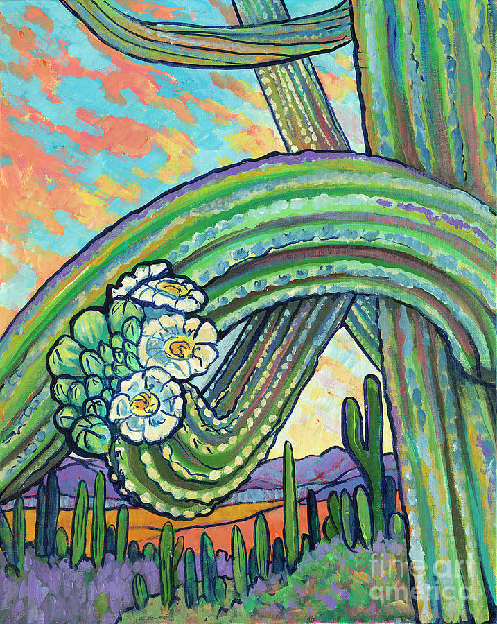 Cactus flowers #1 Painting by Jenn Cunningham