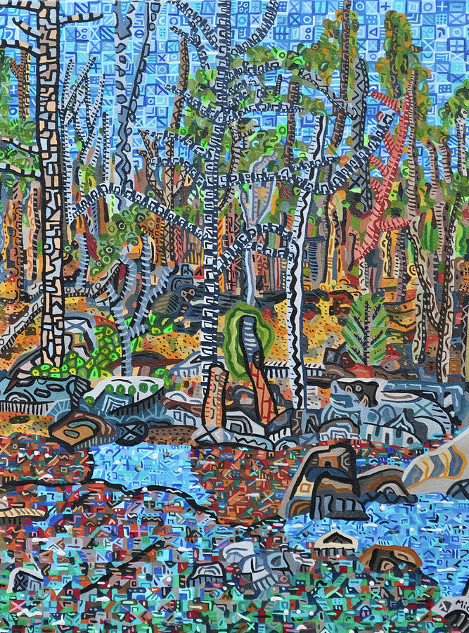Cades Land Trail Along the Eno #1 Painting by Micah Mullen