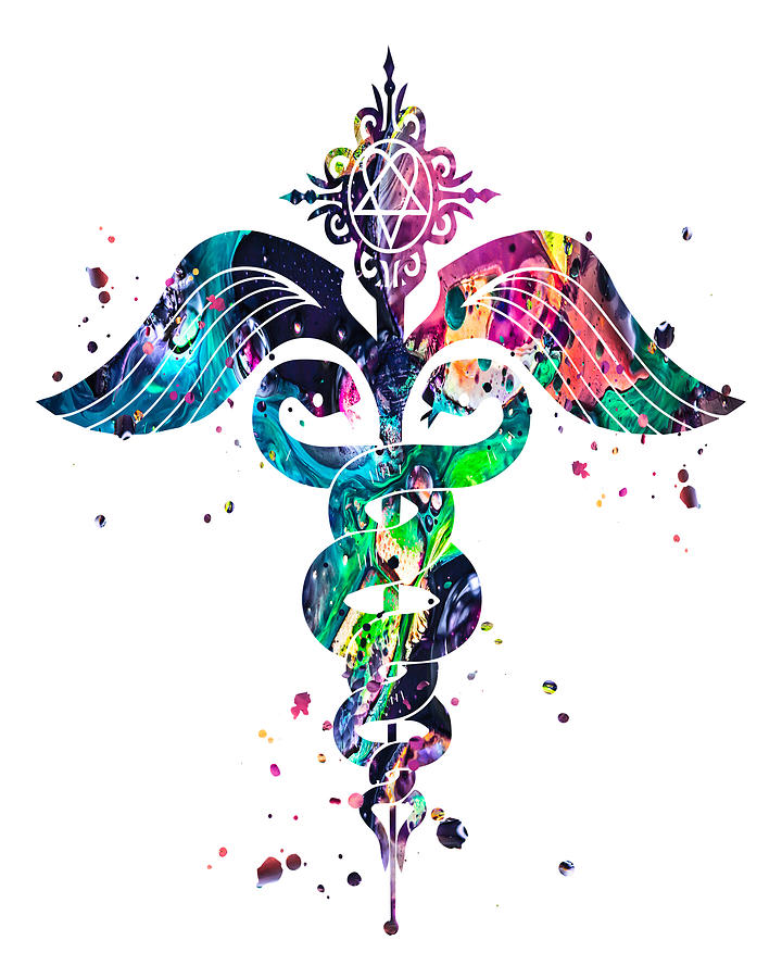 Caduceus Painting - Caduceus Art by Zuzi s Caduceus Painting - Caduceus Art by Zuzi s