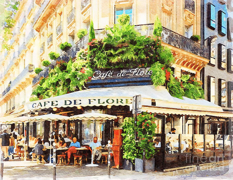 Cafe de Flore, Paris #1 Digital Art by Jerzy Czyz