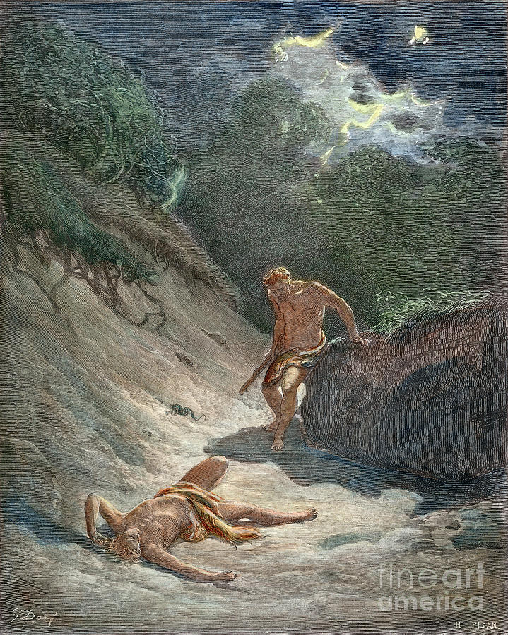 Cain And Abel #1 Photograph by Gustave Dore