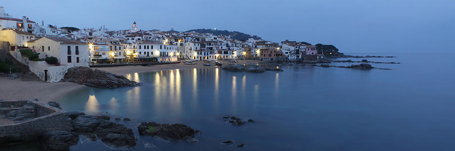 Calella de Palafrugell Panorama at Dusk #2 Photograph by Geoff Harrison