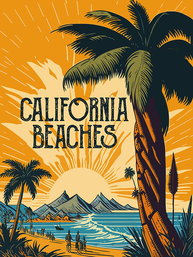California Beaches #1 Digital Art by Long Shot