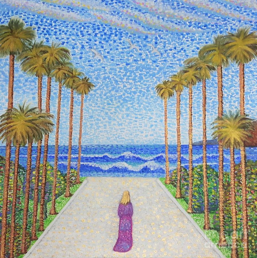 Santa Monica beach  Painting by Nadia Spagnolo