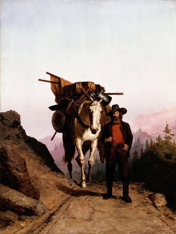 Vintage Painting - California Miner with Pack Horse #1 by Henry Raschen