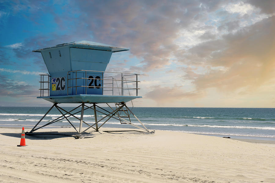 Californian beach lifeguard tower  #1 Photograph by Chris Smith