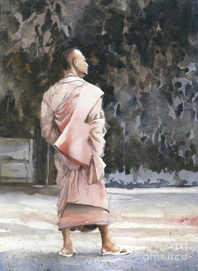 Art Monk Painting - Cambodian Monk #1 by Ryan Fox