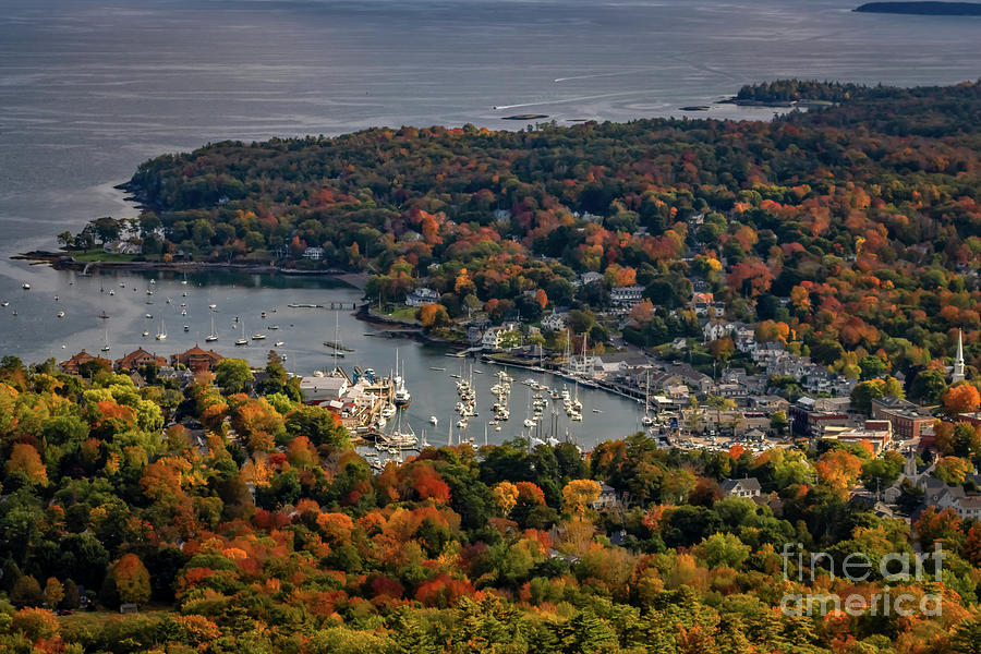 Camden Harbor Maine From Mount Battie Photograph by Elizabeth Dow
