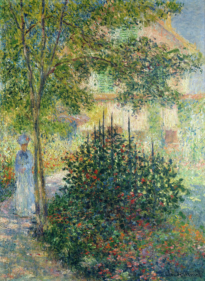 Claude Monet Painting - Camille Monet in the Garden at Argenteuil #1 by Claude Monet