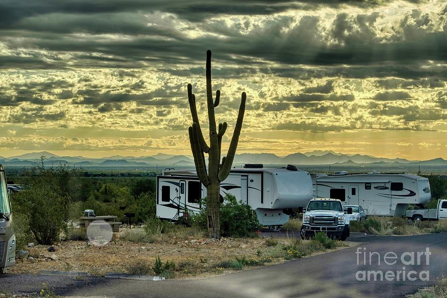Campgrounds in the White Tank Mountain State Park Near Phoenix Arizona #1 Photograph by Kenneth Roberts