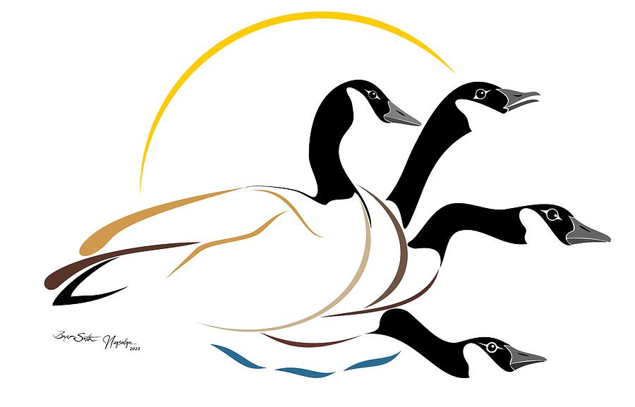 Canada Geese #1 Digital Art by Bryan Smith