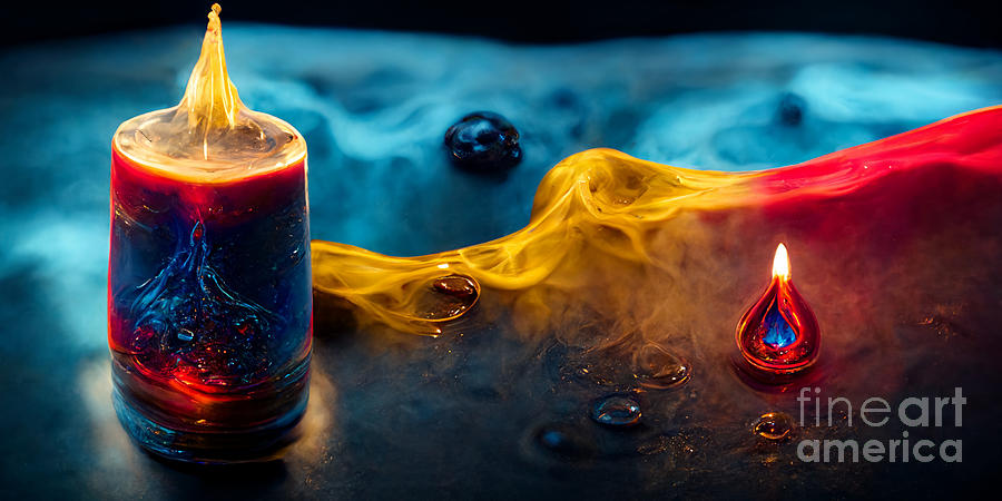 Candle Digital Art - Candles from water #1 by Sabantha