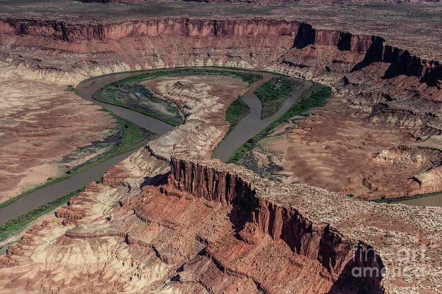 Canyonlands National Park Aerial View of Fort Bottom Ruin and Bighorn Mesa #1 Photograph by David Oppenheimer
