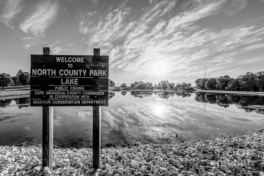 Cape Girardeau North County Park Lake Sign #2 Photograph by Jennifer White