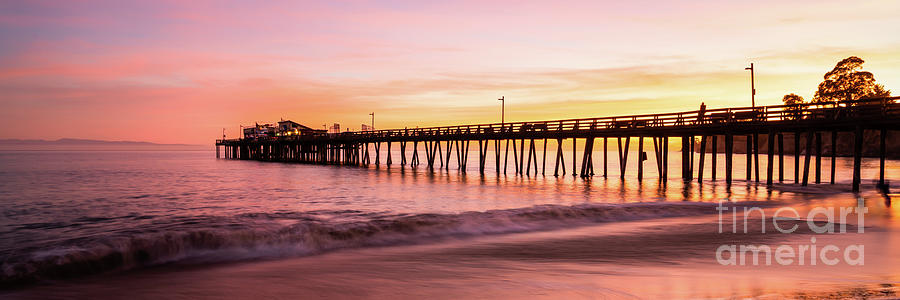 Capitola California Wharf Pier Sunset Panorama Photo #1 Photograph by Paul Velgos