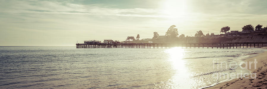 Capitola Wharf Pier at Sunset Panorama Photo #1 Photograph by Paul Velgos