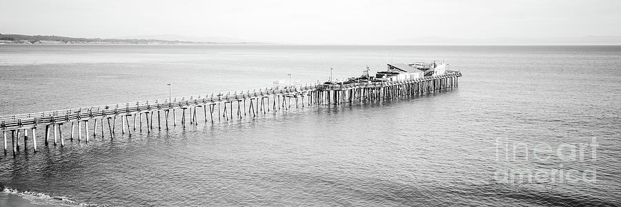 Capitola Wharf Pier Black and White Panorama Photo #1 Photograph by Paul Velgos