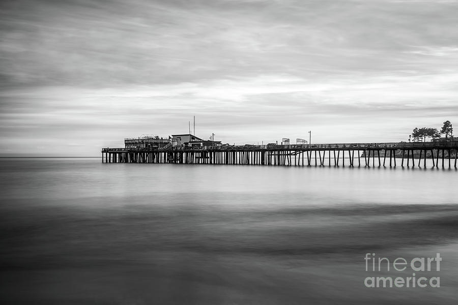 Capitola Wharf Pier Black and White Photo #1 Photograph by Paul Velgos