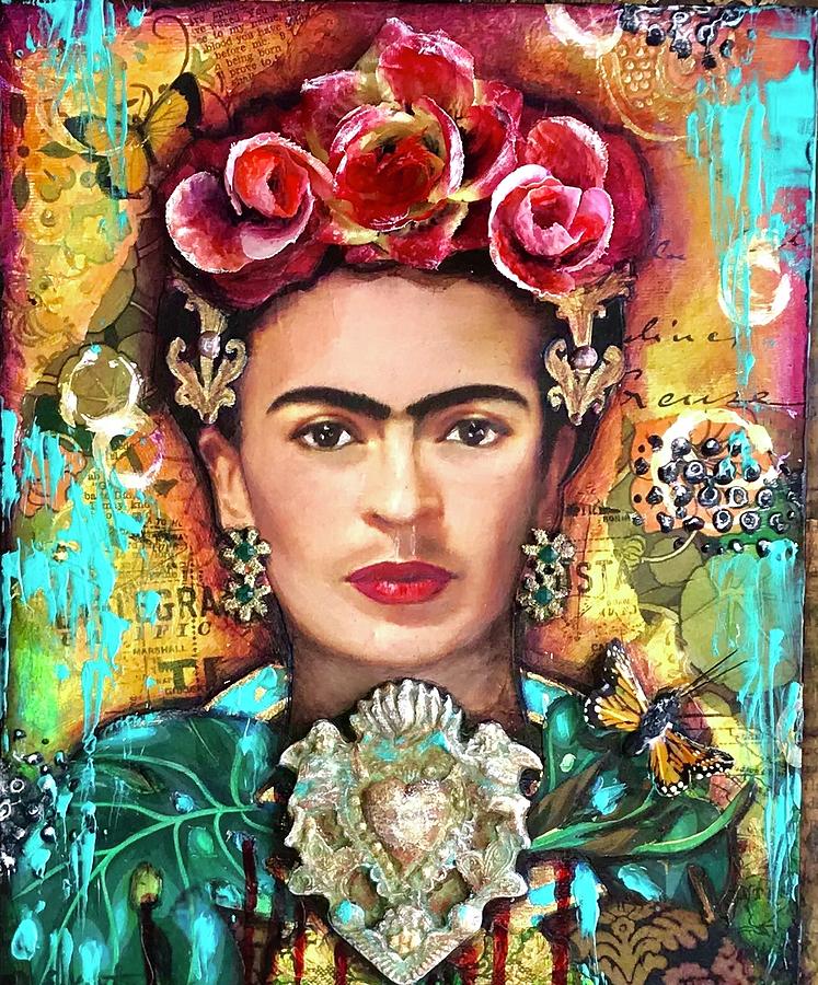 Frida Kahlo Mixed Media - Capturing Frida  #1 by Carrie Eckert