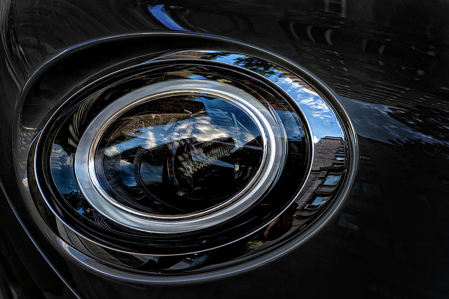 Car Headlight and Reflections #1 Photograph by Robert Ullmann