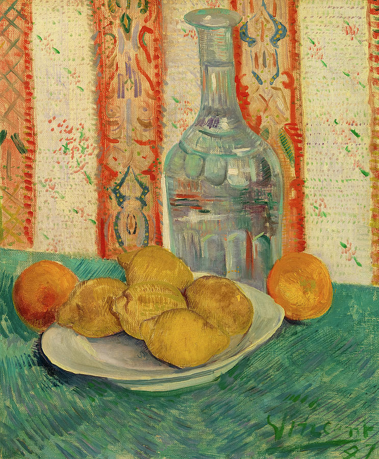 Vincent Van Gogh Painting - Carafe and Dish with Citrus Fruit #1 by Vincent van Gogh