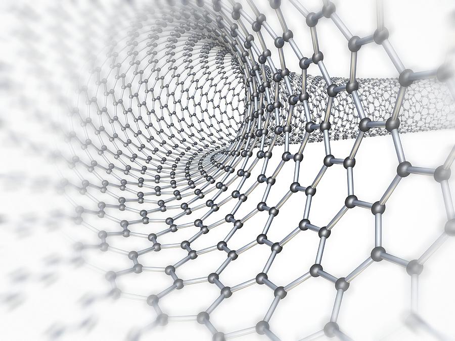 Carbon nanotube #1 Drawing by Science Photo Library - PASIEKA