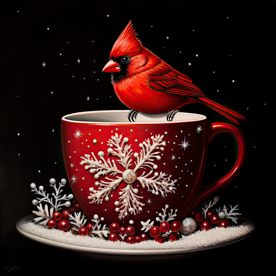 Christmas Hot Chocolate Red Cup Painting by Lourry Legarde