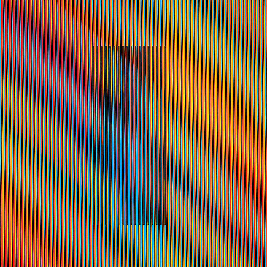 Carlos Cruz-Diez, dual frequency chromatic induction #1 Painting by Dan Hill Galleries