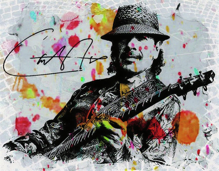 Carlos Santana Digital Art By Bob Smerecki Fine Art America