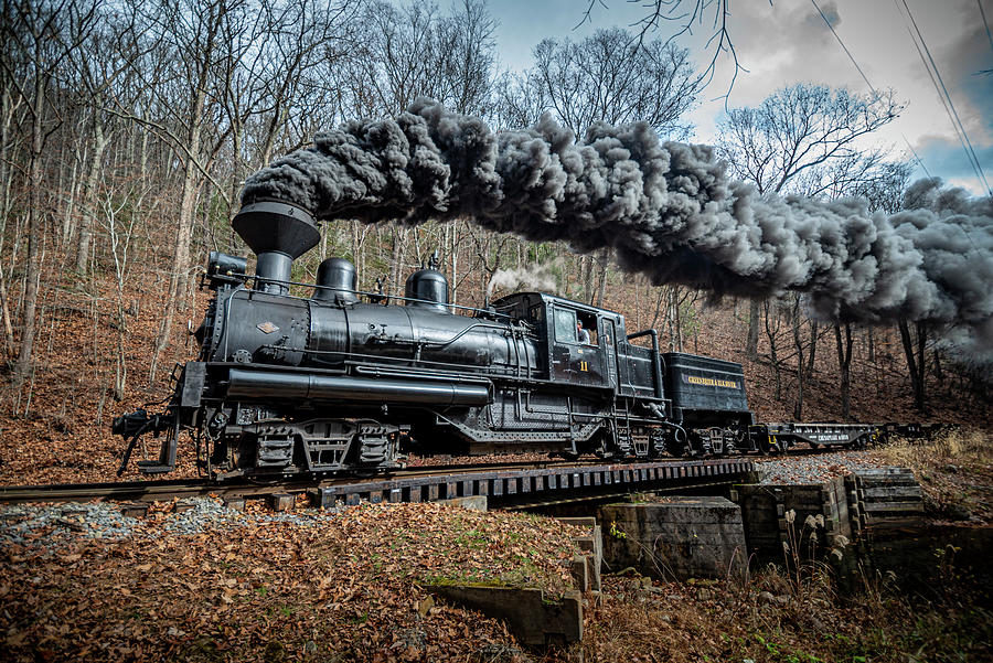 Cass Scenic Railway Shay Locomotive Number 11 At Cass Wv Photograph