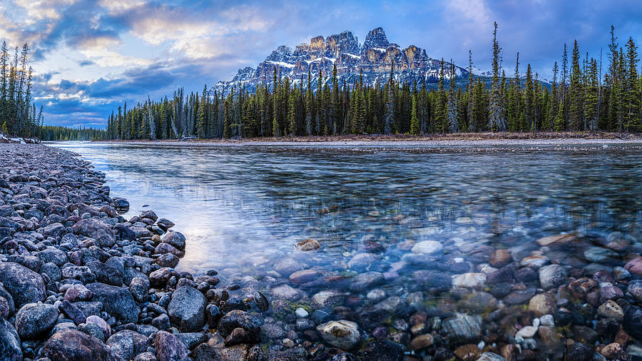 Castle Mountain Sunset Photograph by Dee Potter