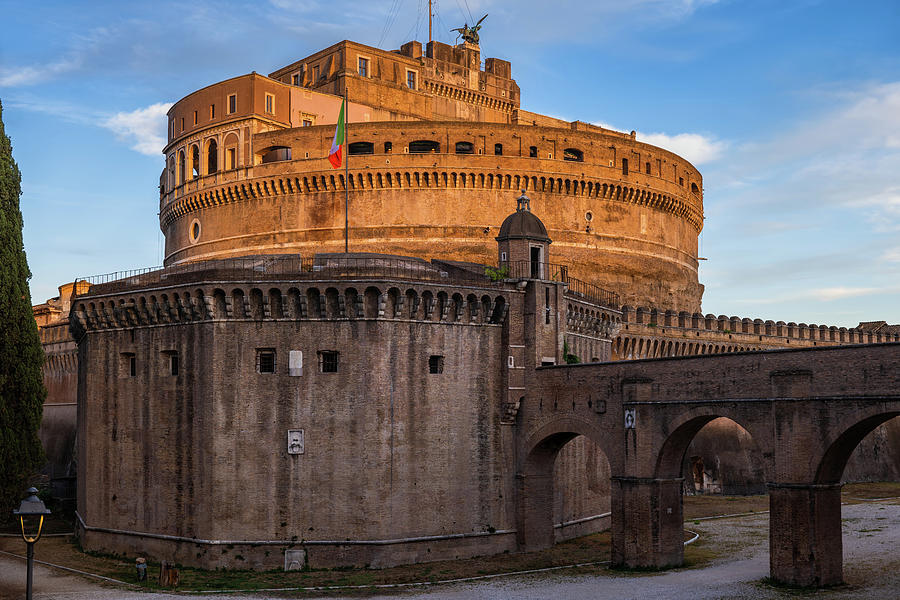 Castle of the Holy Angel at Sunset in Rome #1 Photograph by Artur Bogacki