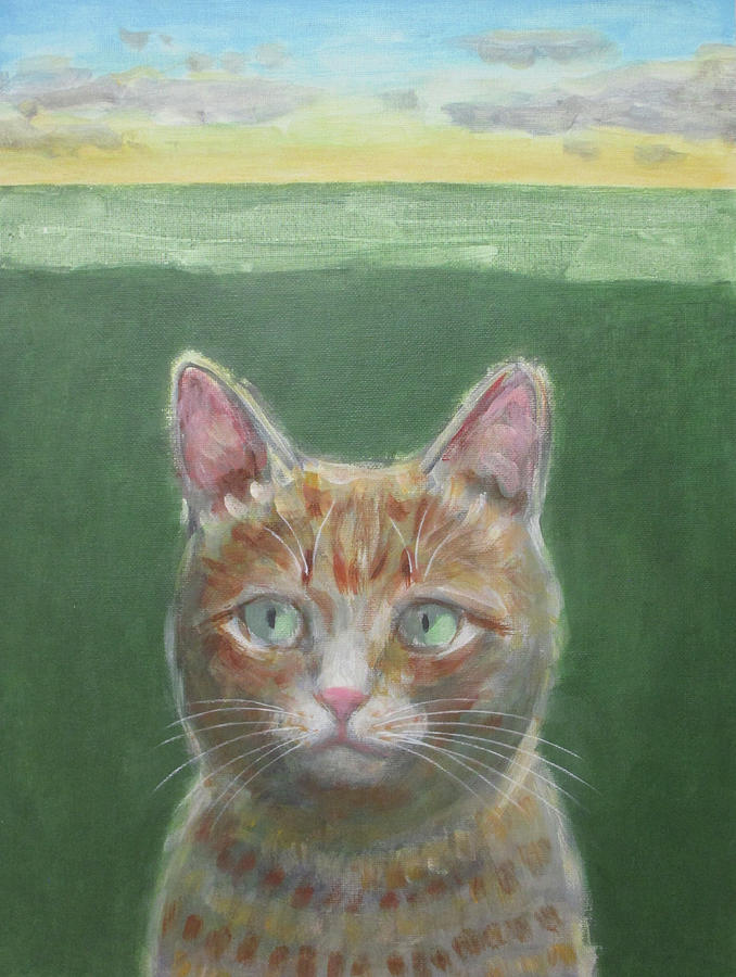 Cat and Sunset #2 Painting by Kazumi Whitemoon