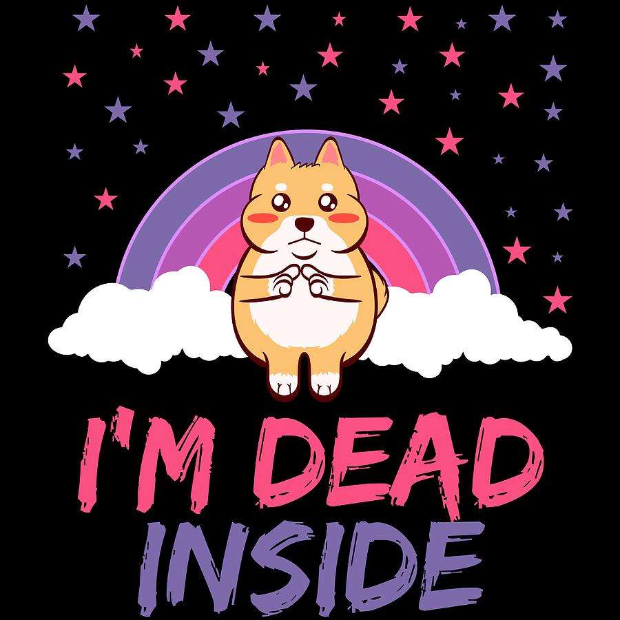 Cat Im Dead Inside Depression Kills Raise Awareness Tshirt Design Help Heal Comfort Talk Chat Free Mixed Media By Roland Andres