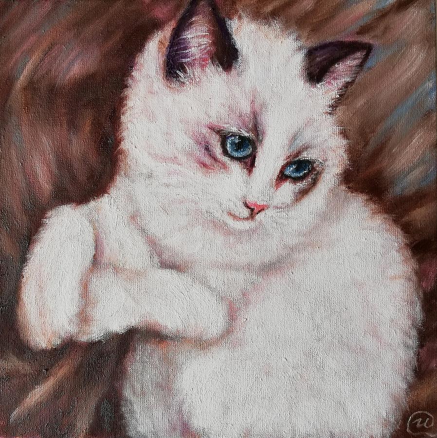 Cat Portrait Painting by Nikkolina - | Fine Art America