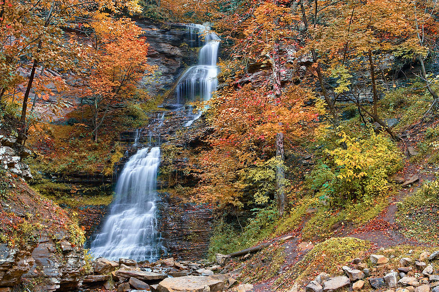 Cathedral Falls in Autumn2 Photograph by Mary Almond