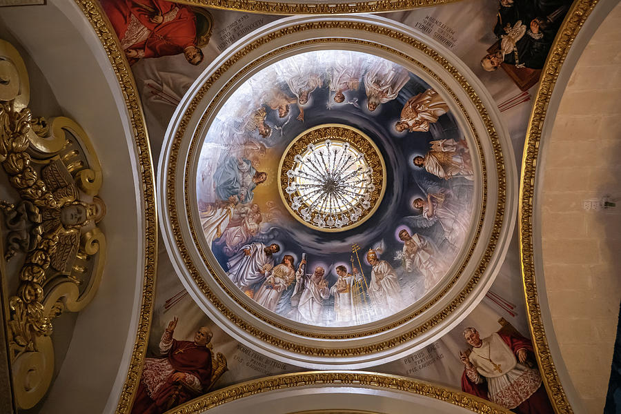 Cathedral of the Assumption Ceiling in Gozo, Malta #1 Photograph by Artur Bogacki