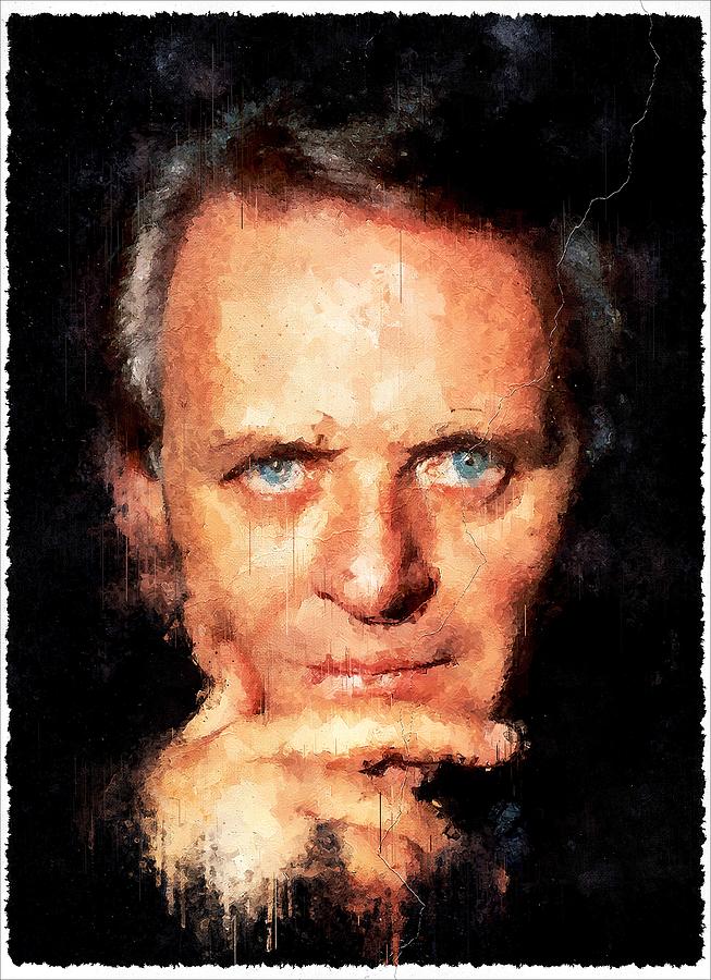 Celebrity Anthony Hopkins art Mixed Media by Luettgen Vidal - Fine Art ...