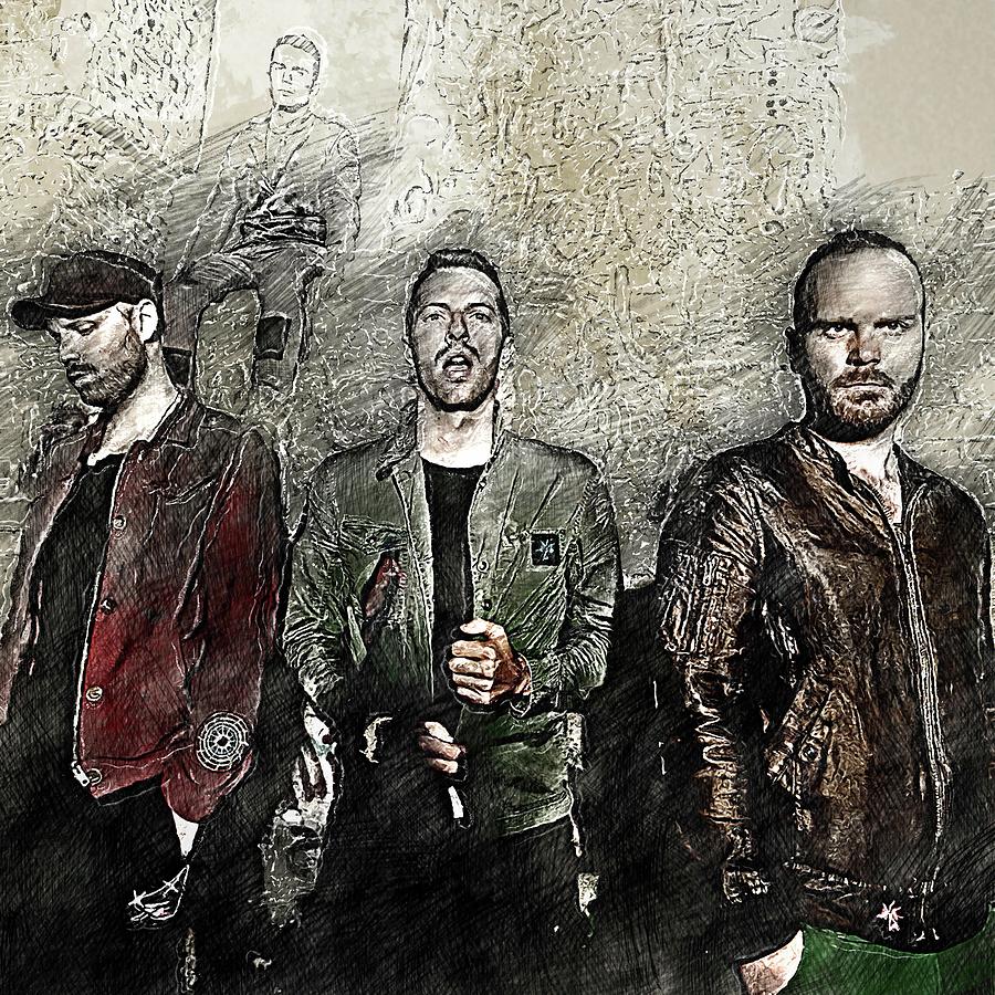 Celebrity Coldplay Pencil Drawing Drawing by Bechtelar Natalia