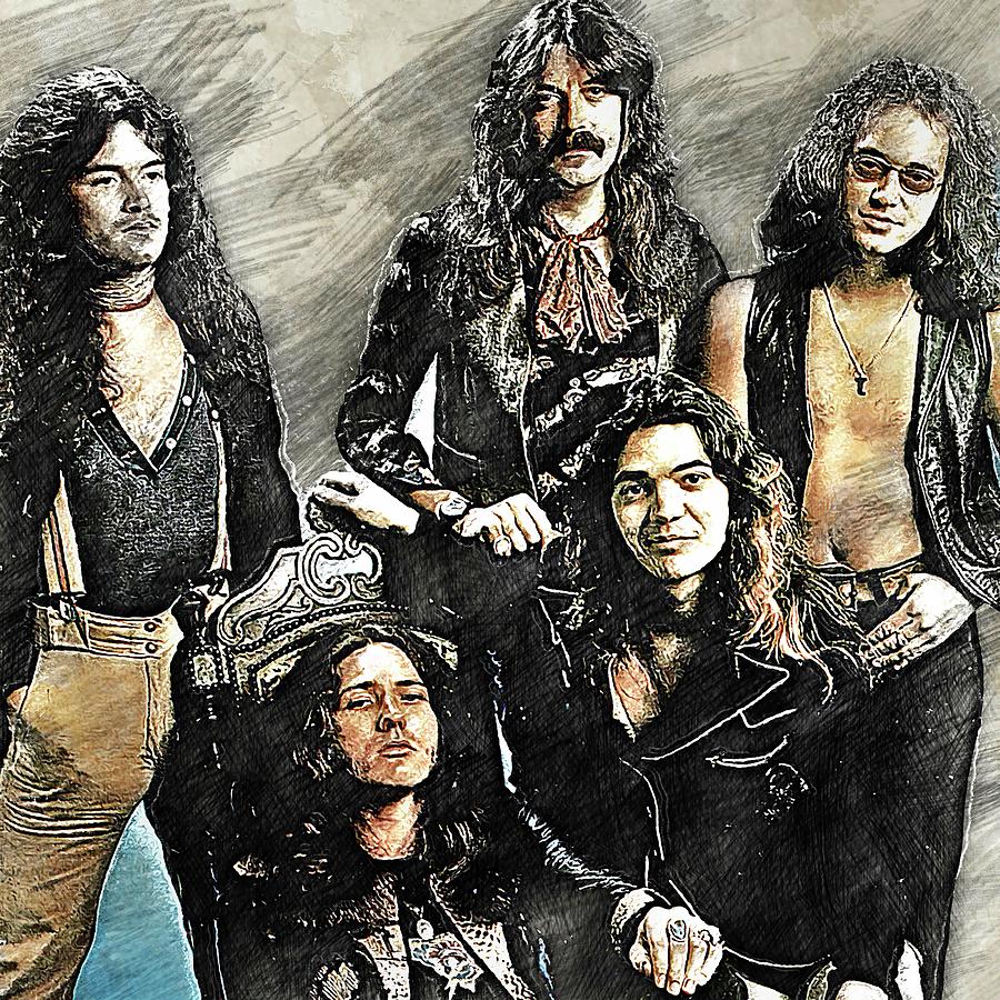 Celebrity Deep Purple Pencil Drawing Drawing By Bechtelar Natalia 