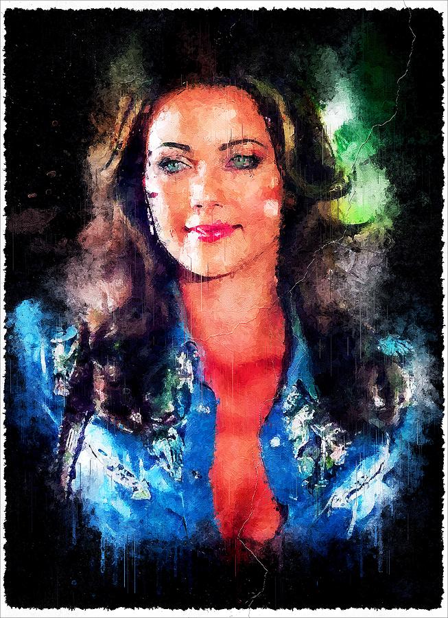 Celebrity Lynda Carter art Mixed Media by Luettgen Vidal - Fine Art America