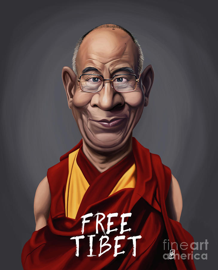 Celebrity Sunday - Dalai Lama #1 Digital Art by Rob Snow