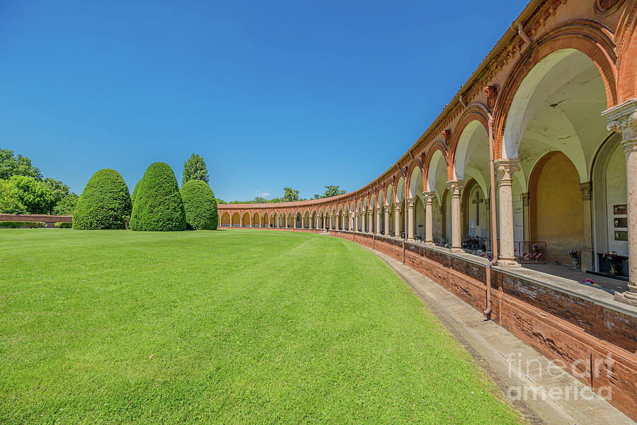 Cemetery cloister showing tombs and sculptures in the Charterhouse of Ferrara #1 Digital Art by Benny Marty Cemetery cloister showing tombs and sculptures in the Charterhouse of Ferrara #1 Digital Art by Benny Marty